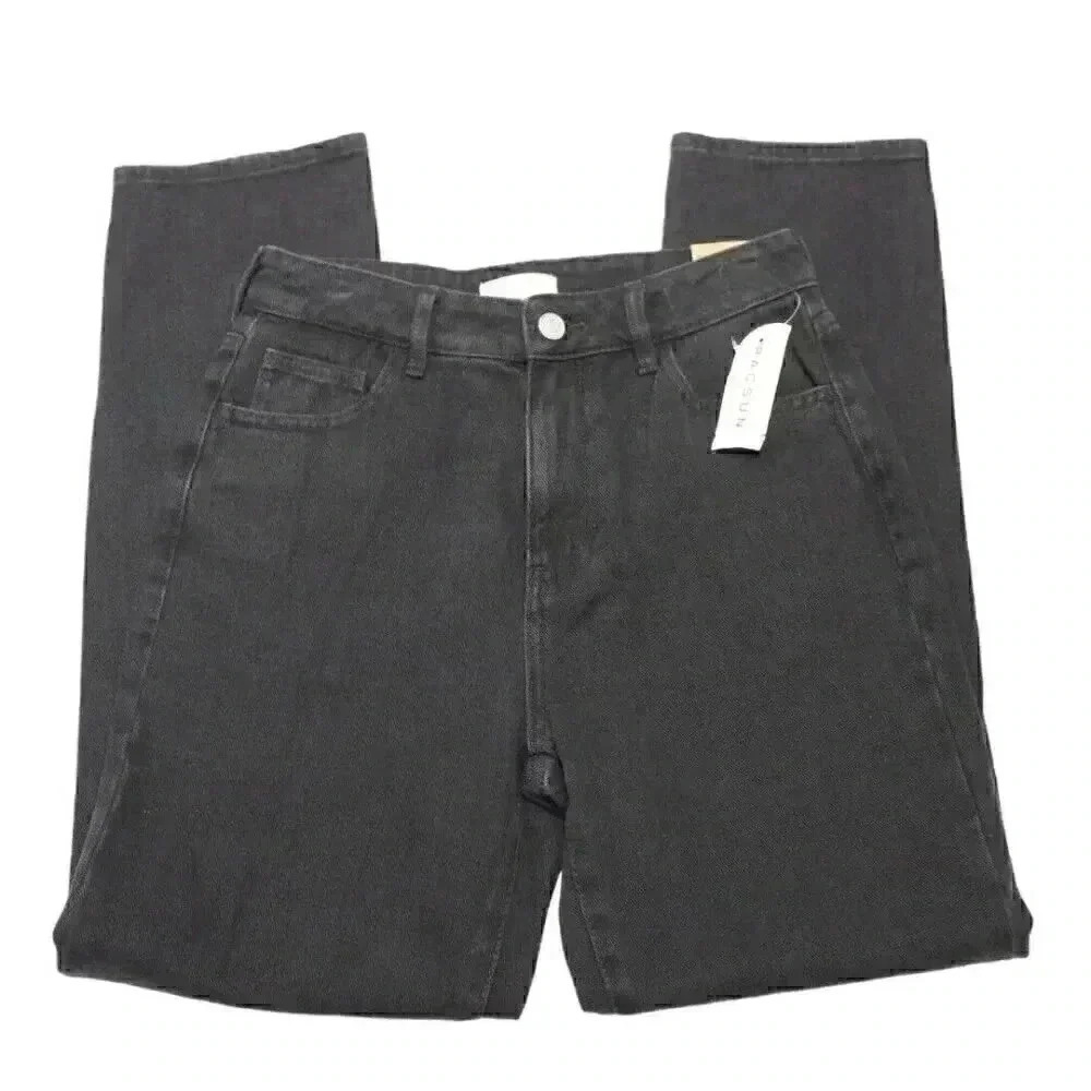 NWT Pacsun Mom Jeans Size 25 Black Denim Grunge 90s High Rise 100% Cotton